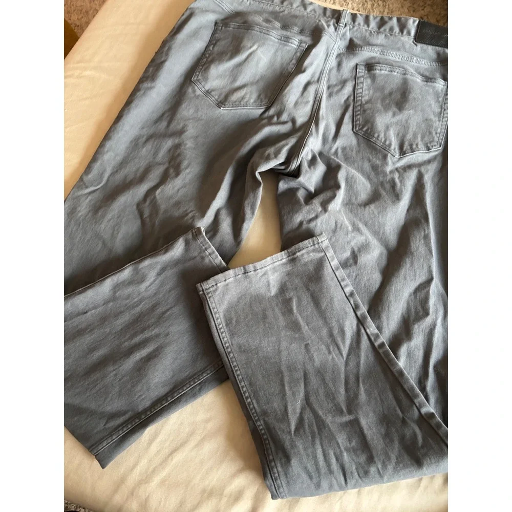 Michael Kors Mens Gray Tailored Fit Stretch Cotton Five Pocket Pants 36x30